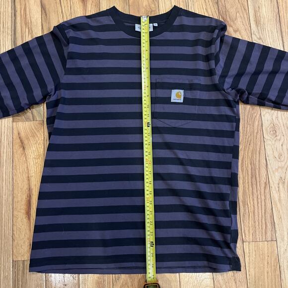 Women’s Carhartt Long Sleeve Merrick Pocket Striped T-Shirt Size Medium Cotton - Picture 7 of 8